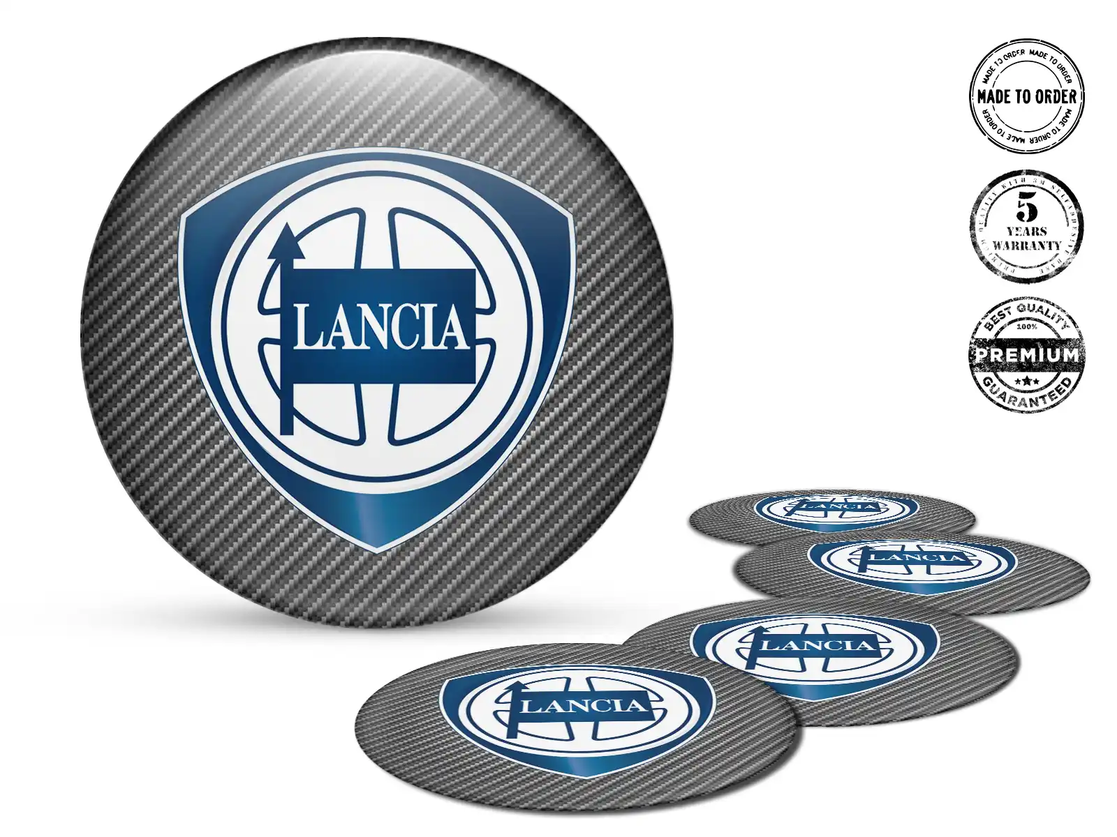 Lancia Silikonaufkleber Stil Gewölbte Felgenembleme